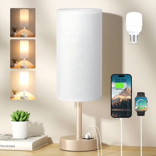 Gold bedside lamp - gold, lamp,
