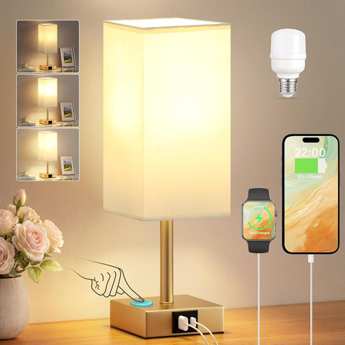 Gold bedside lamp - gold, lamps