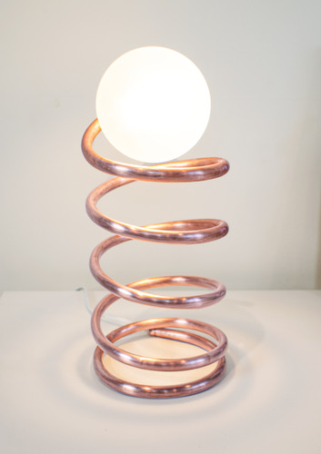 Modern round tall table lamp - round,
