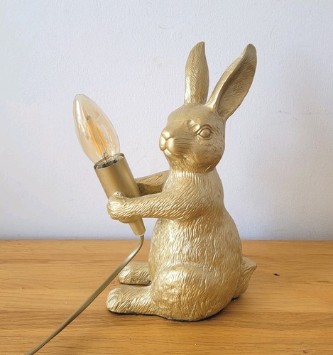 Gold rabbit table - lamp, bedside
