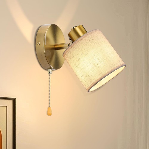 Pull cord wall lights - cord, bedroom