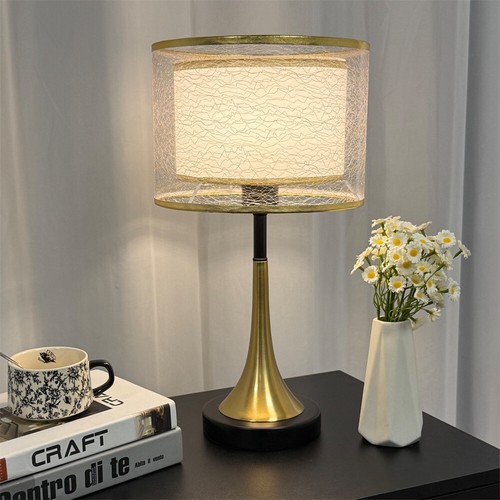 Gold pole table lamp bedside - pole,