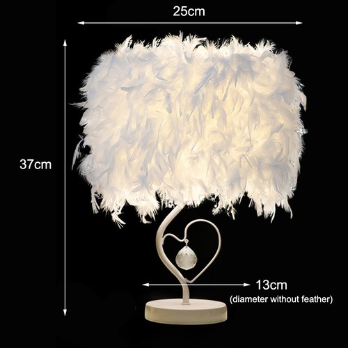 White feather table lamp - feather,