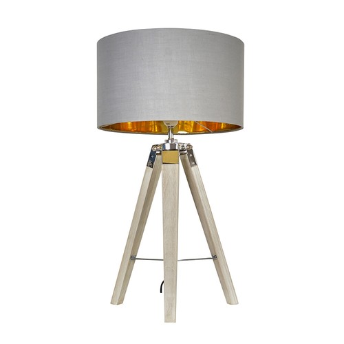 Wooden tripod table lamp - wooden,